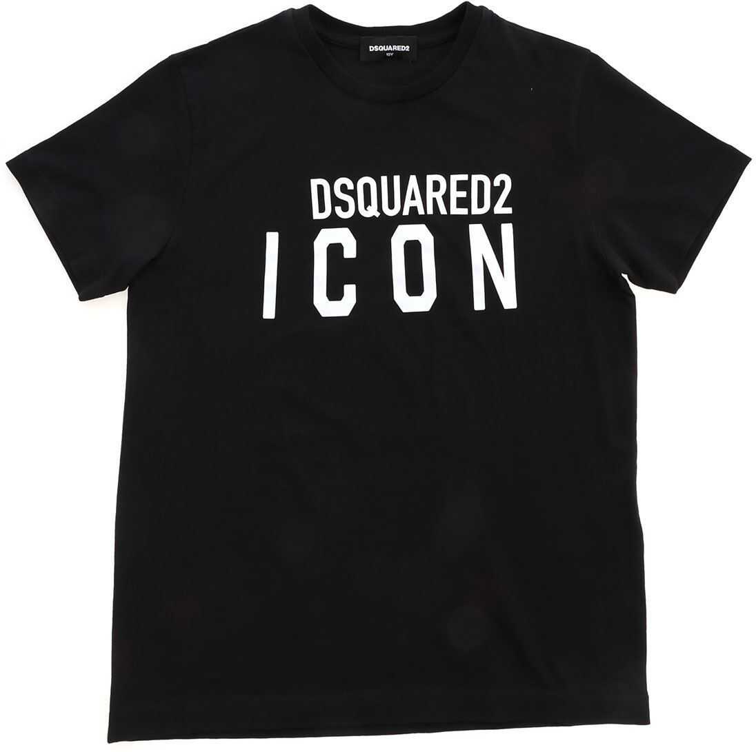 DSQUARED2 Black T-Shirt With White Icon Print Black