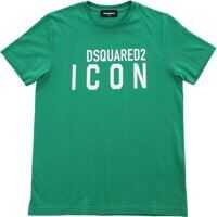 Tricouri Green T-Shirt With White Icon Print Baieti