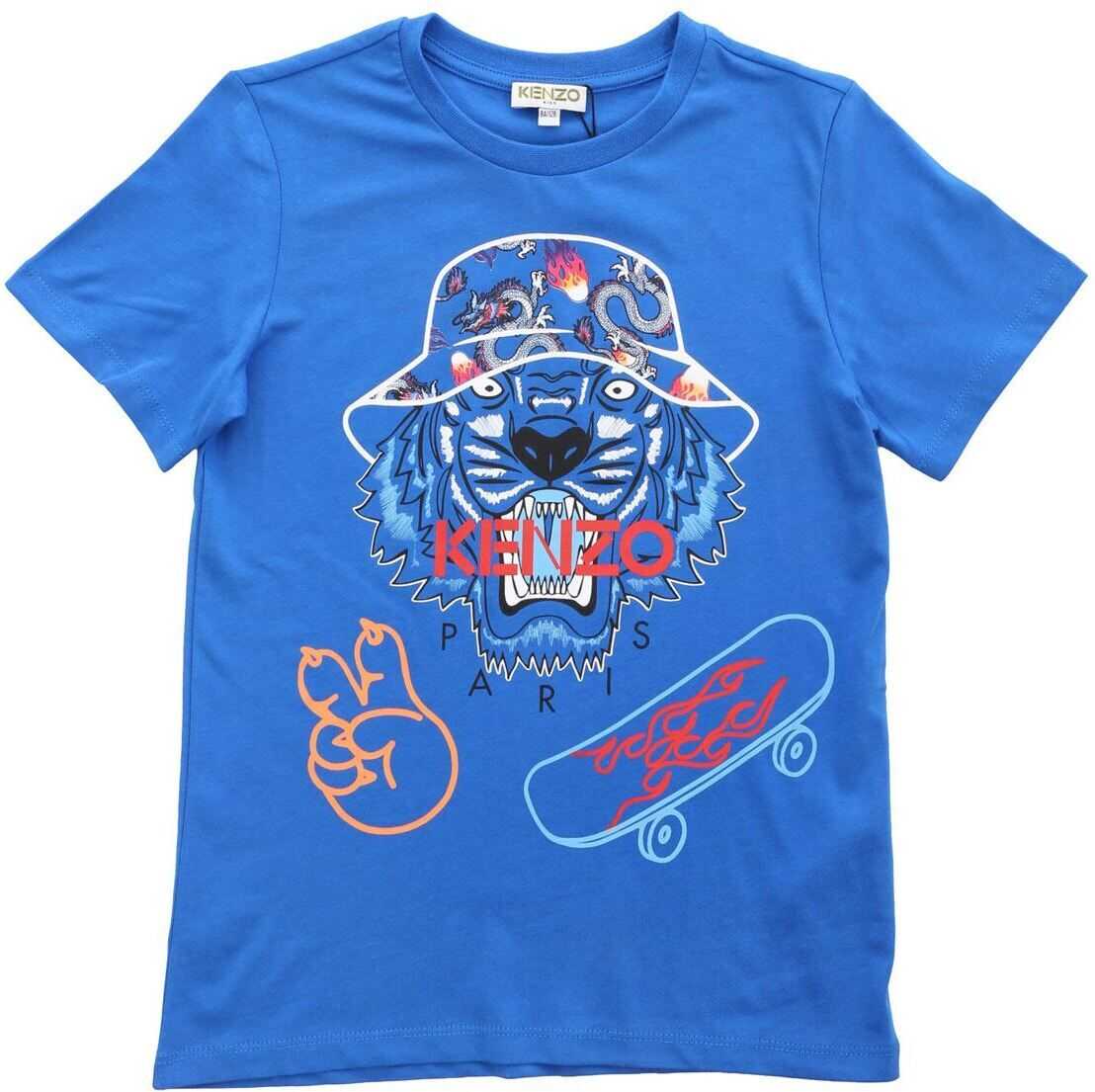 Kenzo Electric Blue Wax Tiger T-Shirt Light Blue