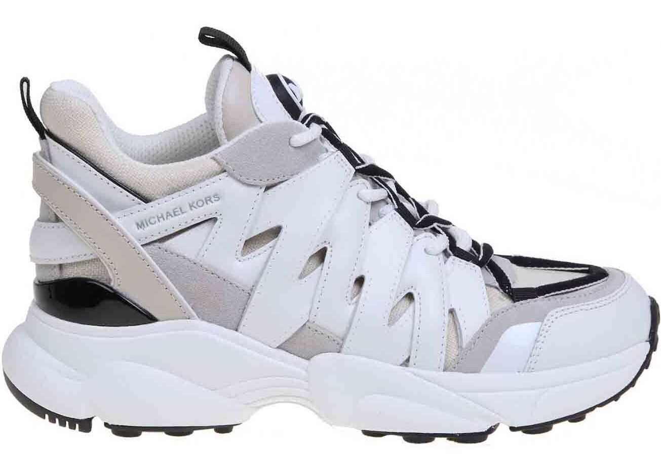 Michael Kors Hero Sneakers In White And Beige White