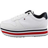 Adidasi cu platforma Piped Flatform Trainers In Red White Blue Femei