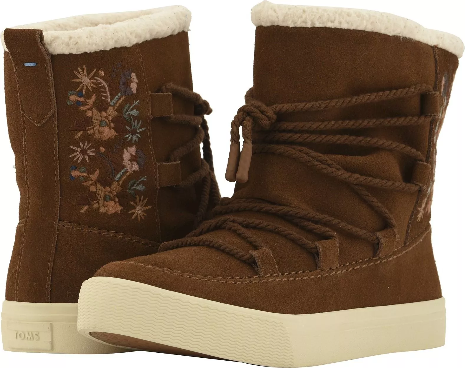 TOMS Alpine Water-Resistant Boot* Dark Amber Suede/Faux Sherling