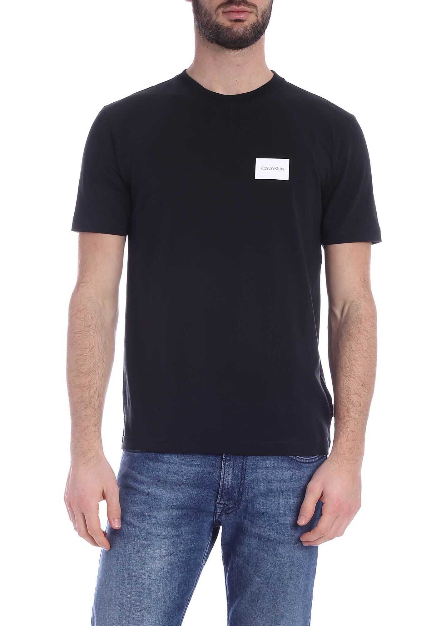 Calvin Klein Contrasting Logo T-Shirt In Black Black