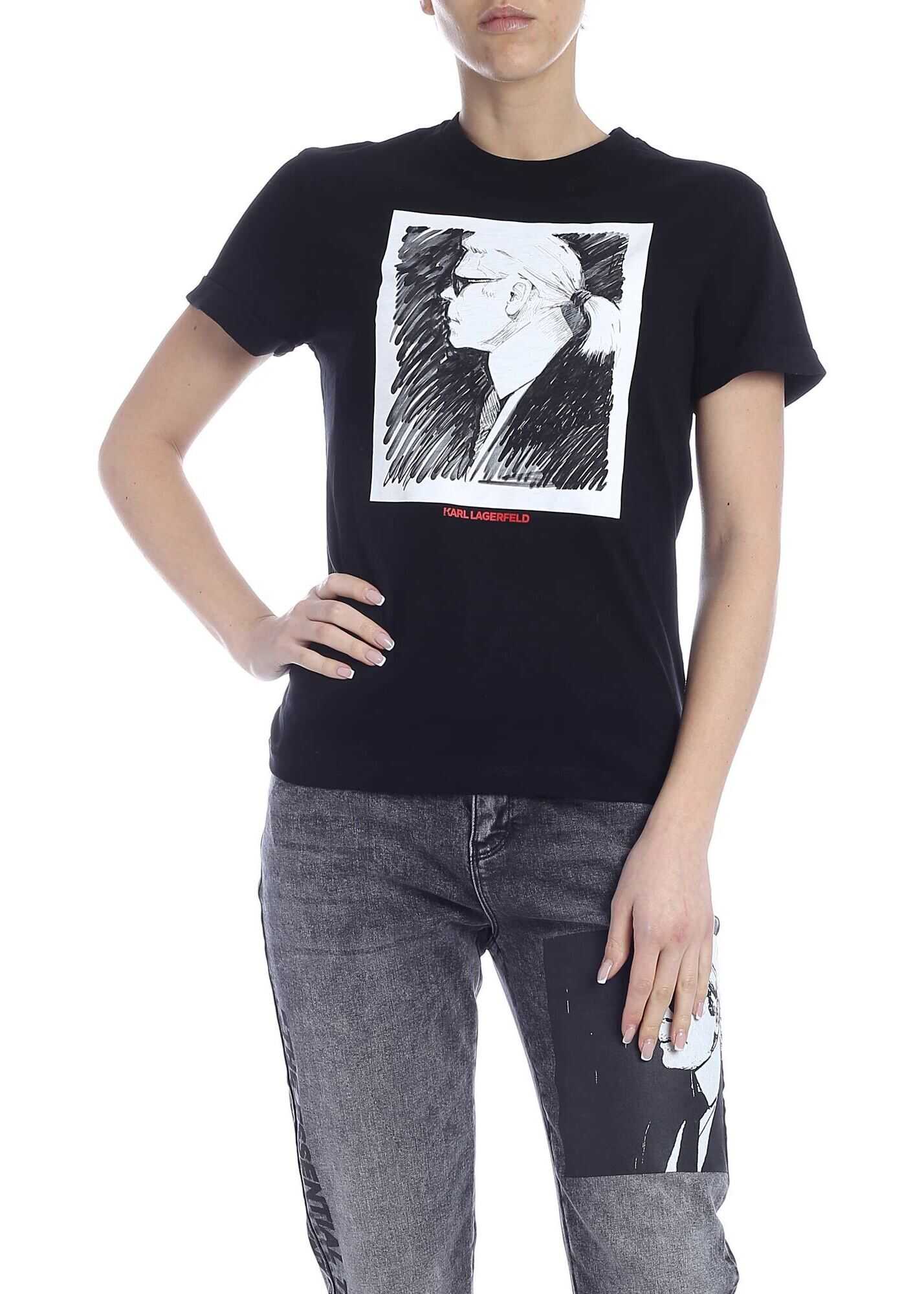 Karl Lagerfeld Karl Legend Profile T-Shirt In Black Black