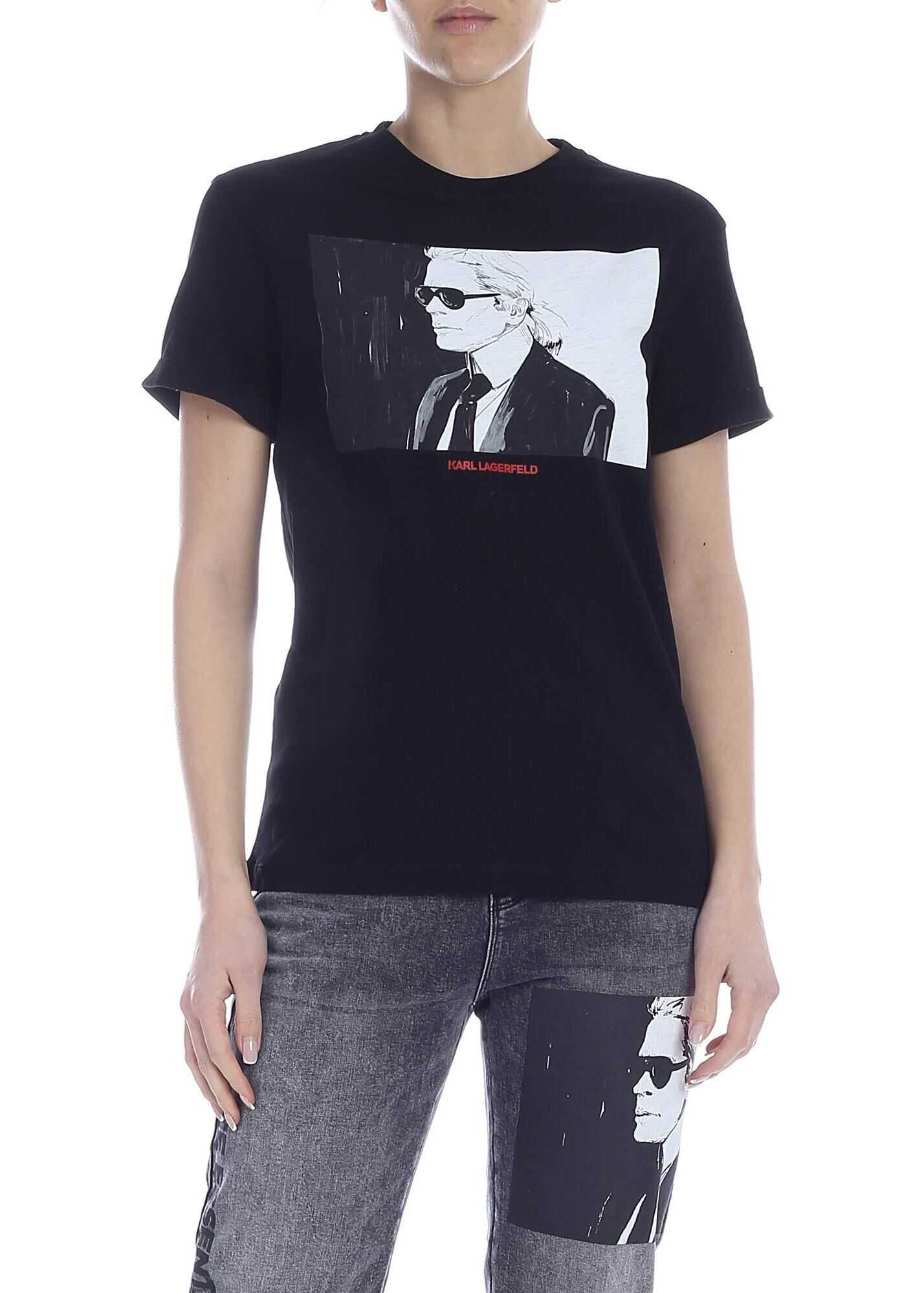 Karl Lagerfeld Karl Legend Colorblock T-Shirt In Black Black