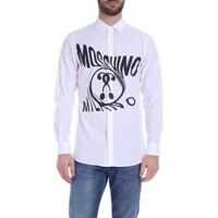 Camasi elegante Logo Distorted Double Question Mark Shirt In White Barbati