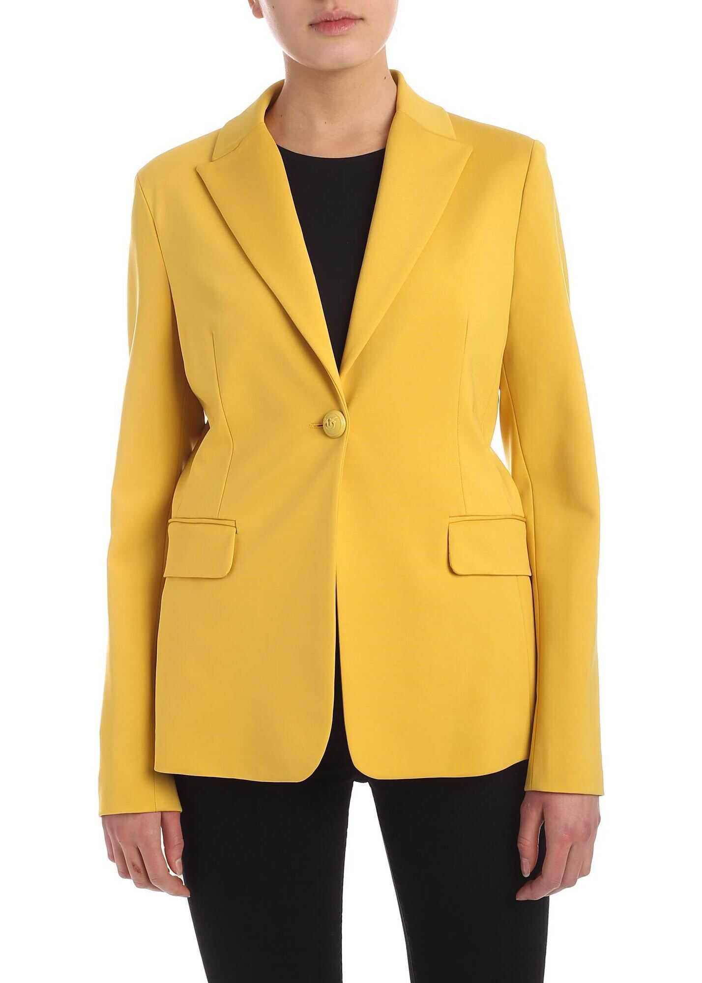 Pinko Sigma Single-Breasted Jacket In Yellow Yellow