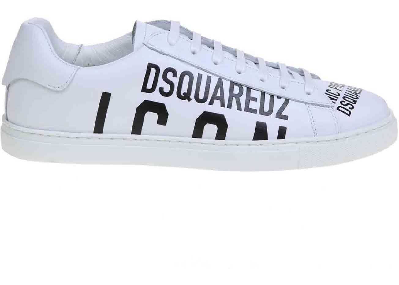 DSQUARED2 New Tennis Sneakers In White Leather White