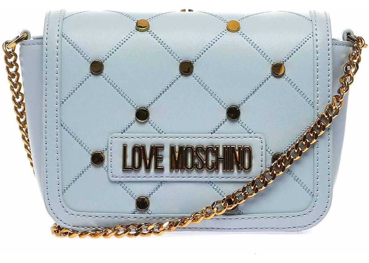 LOVE Moschino Crossbody bag with studs Blue