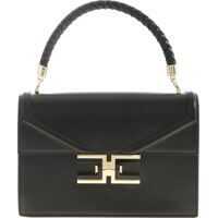 Genti de mana Metal Logo Shoulder Bag In Black Femei