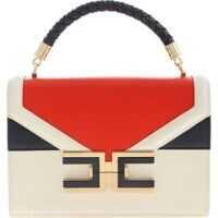 Genti de mana Metal Logo Handbag In White And Red Femei