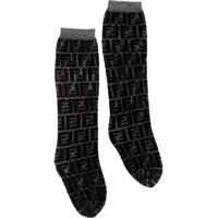 Sosete Fendi Metallized Socks With Black Ff Motif Femei