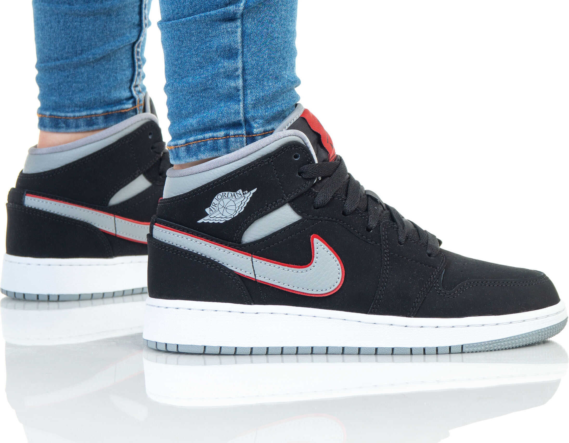 Nike Air Jordan 1 Mid GS Negru