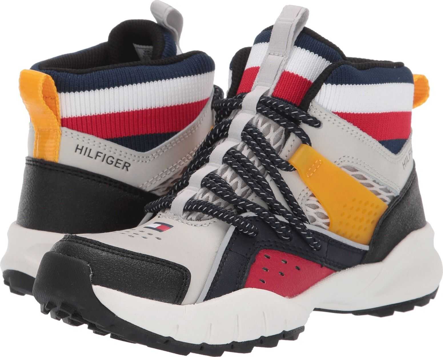 Tommy Hilfiger Kids Trail Mid (Little Kid/Big Kid) Light Taupe/Navy/Red