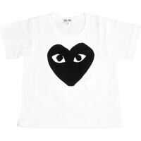 Tricouri Black Play Heart T-Shirt In White Fete