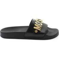 Slapi Gold Logo Slippers In Black Femei