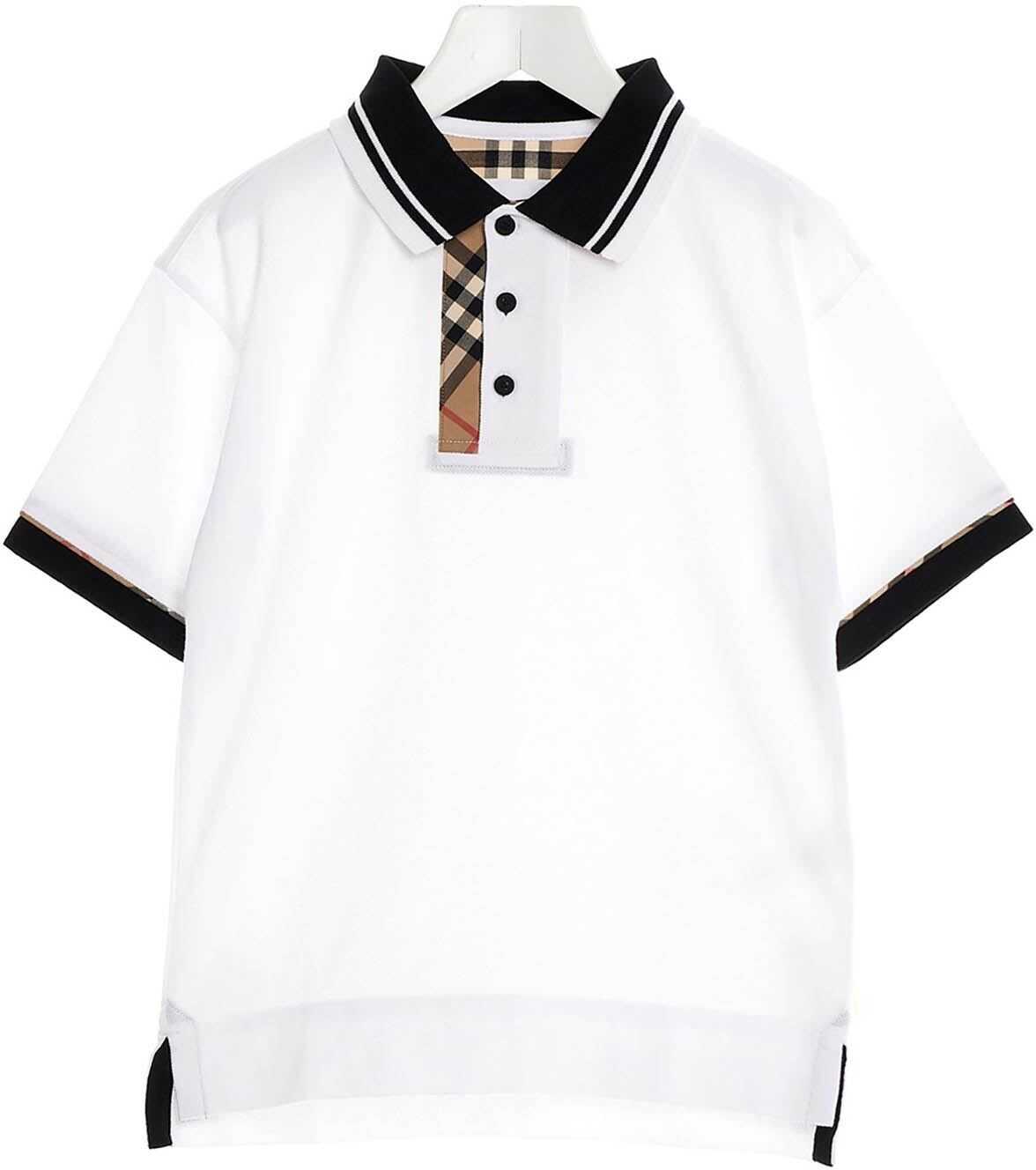 Burberry White Polo Shirt With Contrasting Edges White