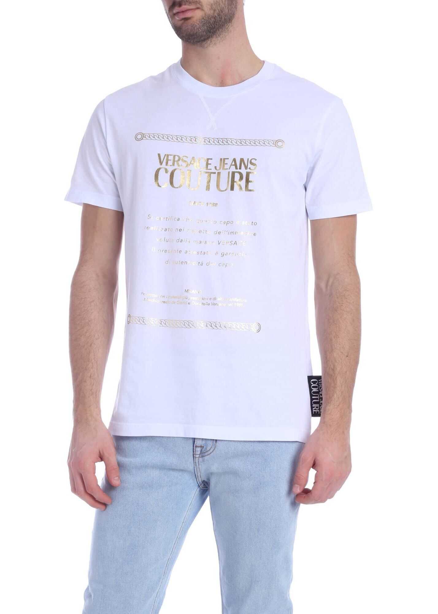 Versace Jeans Couture Etichetta Print T-Shirt In White White