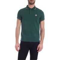 Tricouri Polo Logo Patch Polo Shirt In Emerald Green Color Barbati