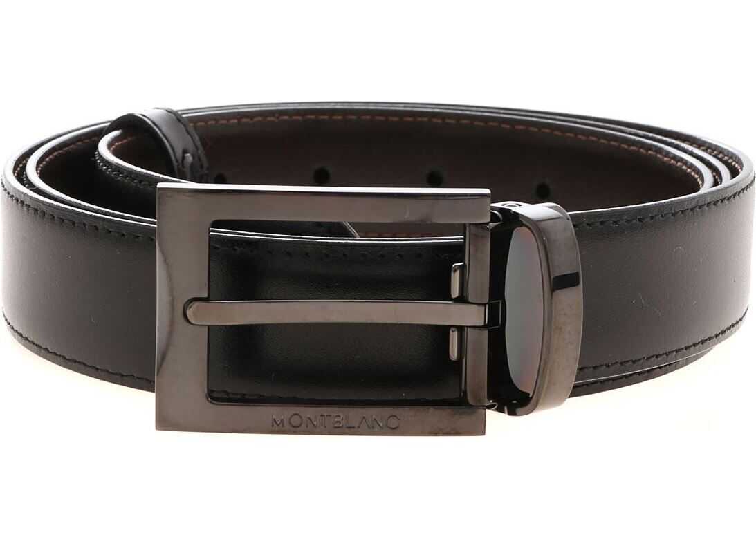 Montblanc Metal Buckle Belt In Black Black