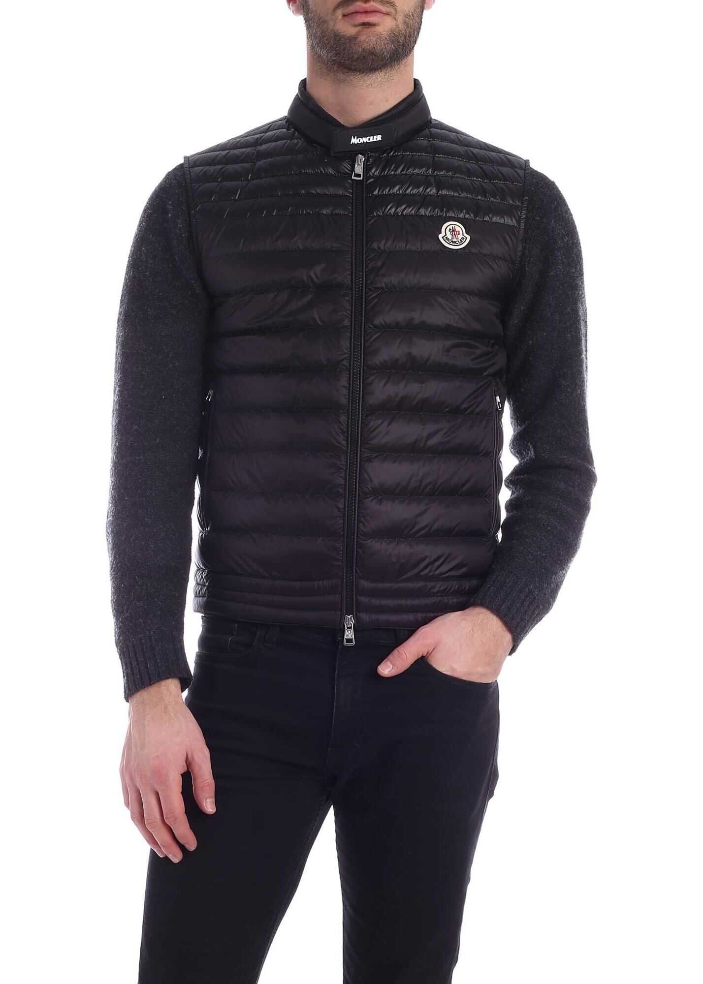 Moncler Gir Sleeveless Down Jacket In Black Black