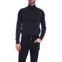 Cardigane Moncler Quilted Down Jacket Cardigan In Blue
