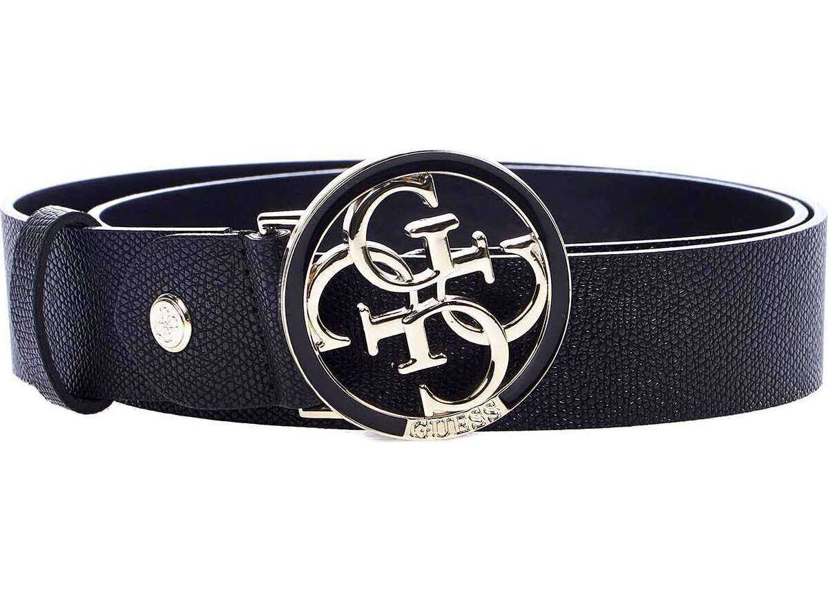 GUESS Fake leather belt with logo buckle* Black