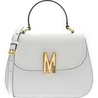 Genti de mana M Logo Fastening Handbag In White Femei