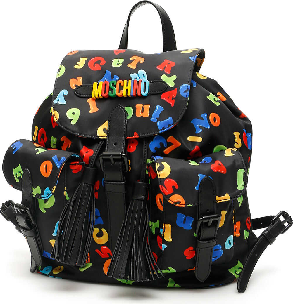 Moschino Magnets Print Backpack FANTASIA NERO