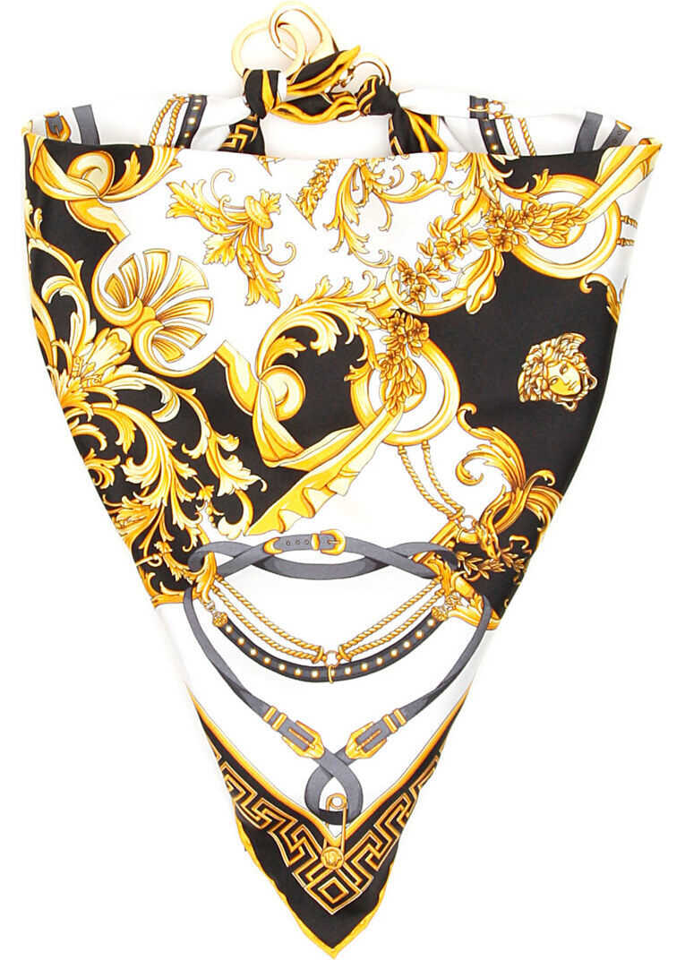 Versace Bandana Necklace Foulard NERO ORO