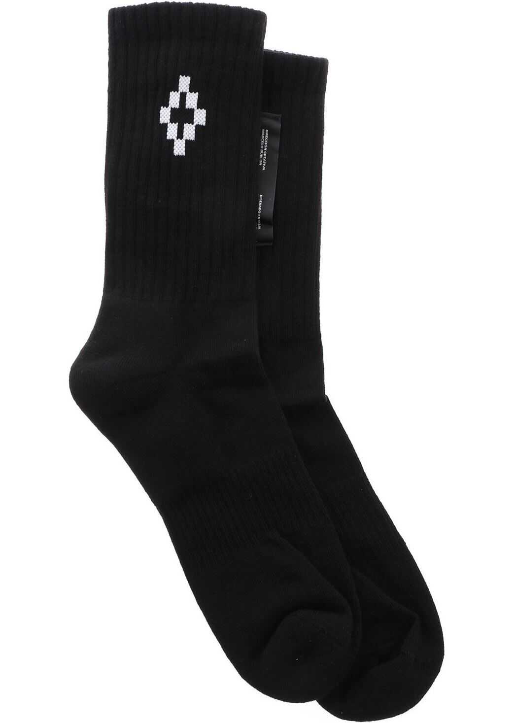 Marcelo Burlon Logo Socks In Black Black