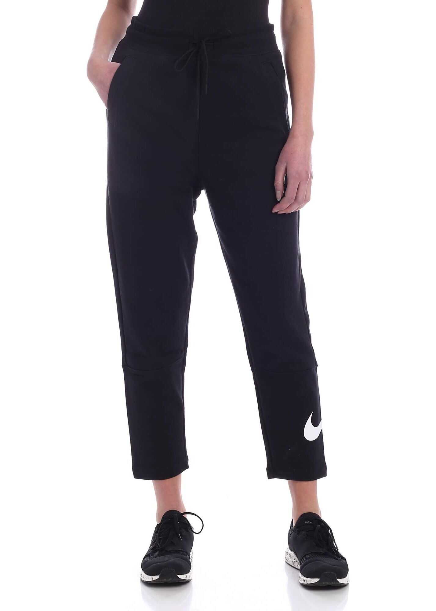 Nike Logo On The Bottom Sweatpants In Black Black