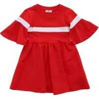 Rochii casual Red Dress With Rhinestone Details Fete