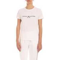 Tricouri Contrasting Logo T-Shirt In White Femei