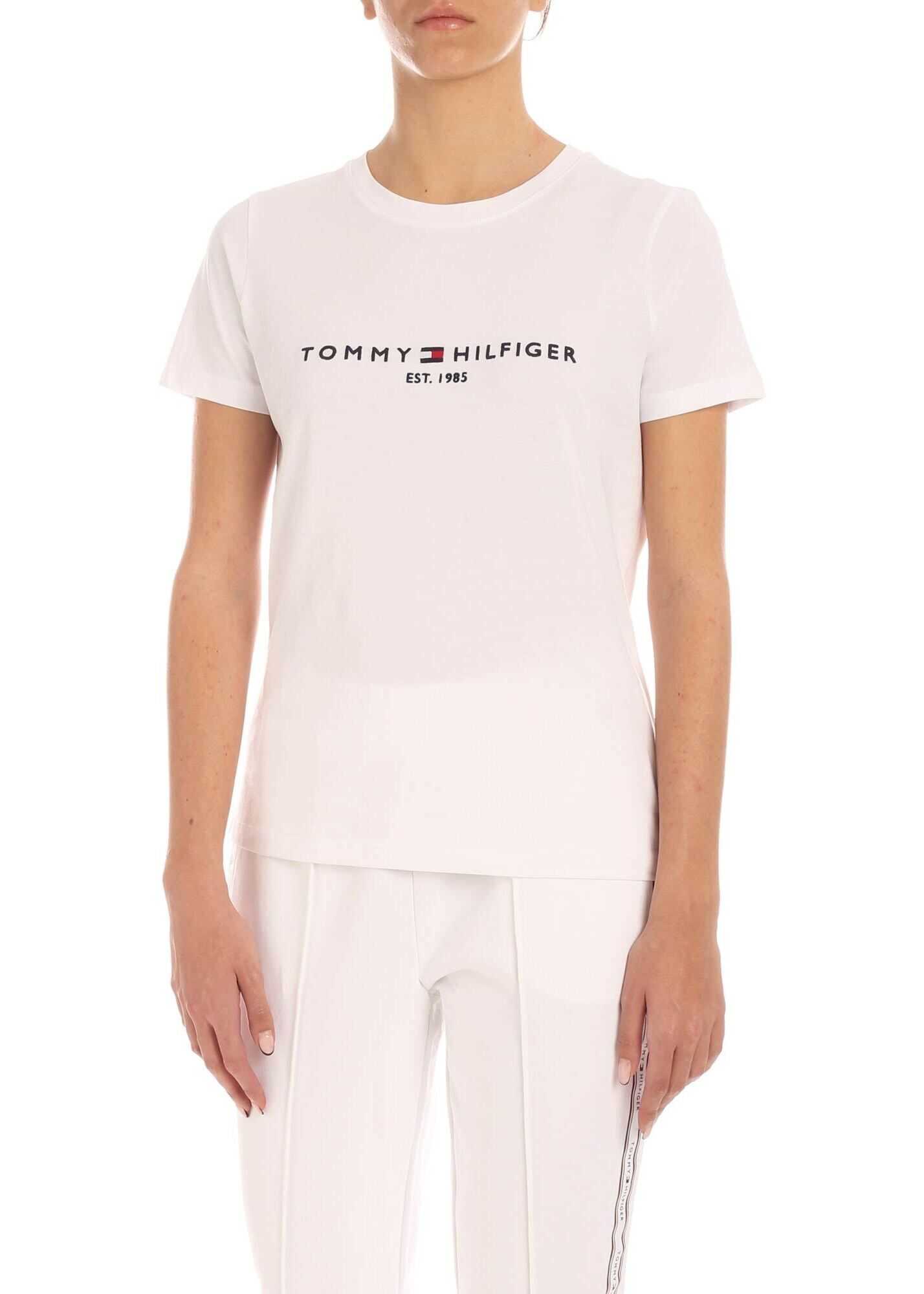 Tommy Hilfiger Contrasting Logo T-Shirt In White White