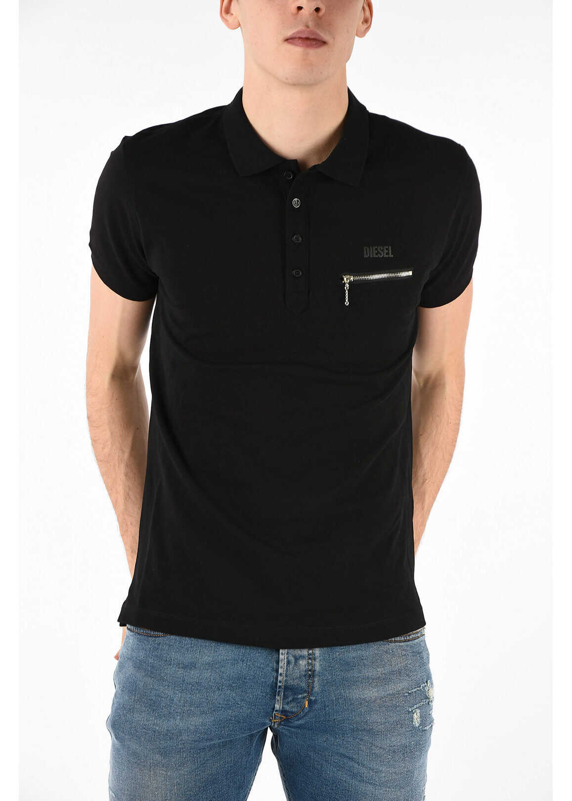 Diesel Polo T-KAL-3 with Breast Pocket BLACK