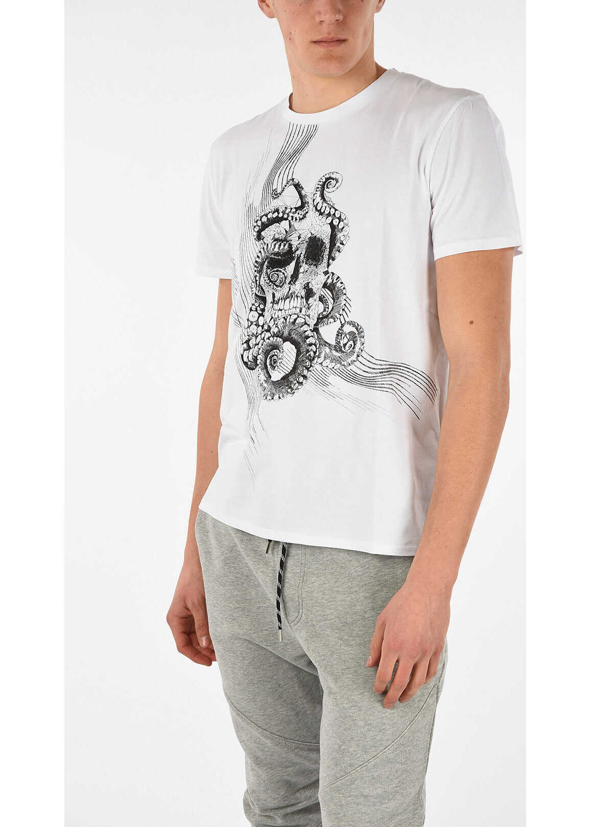 Just Cavalli Skull Printed T-shirt WHITE
