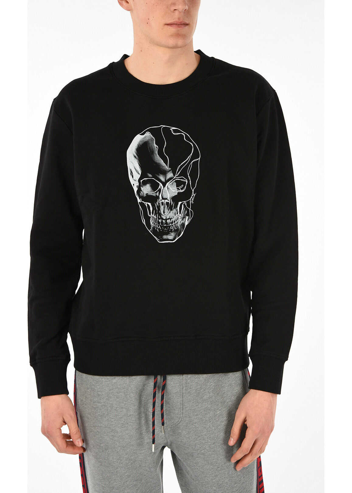 Bluza Just Cavalli Skull Printed Sweatshirt BLACK