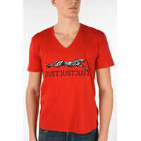 Tricouri Just Cavalli Ghepard Embroidered V-neck T-shirt