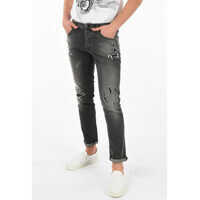 Blugi drepti Just Cavalli Distressed Jeans 18 cm