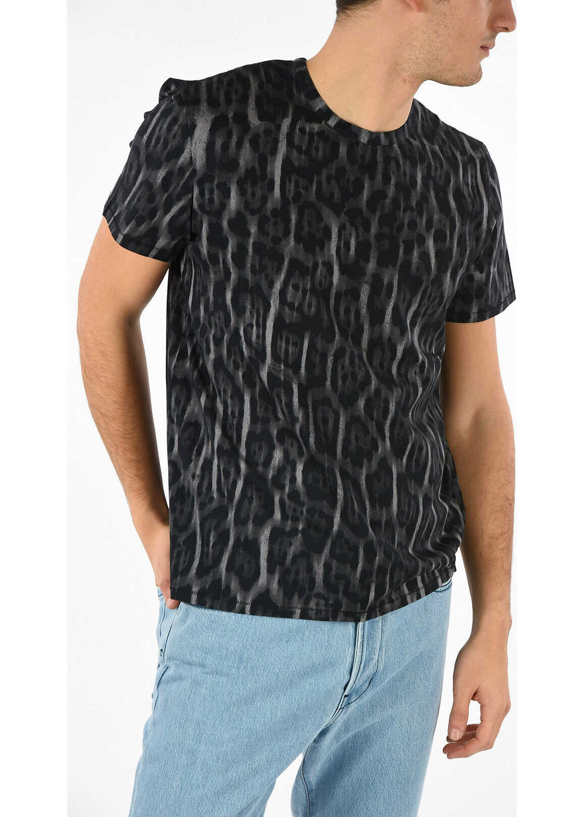Just Cavalli Animal Printed Crewneck T-shirt BLACK