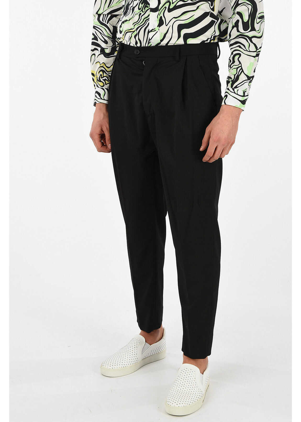 Just Cavalli Trousers with Logo Side Band BLACK