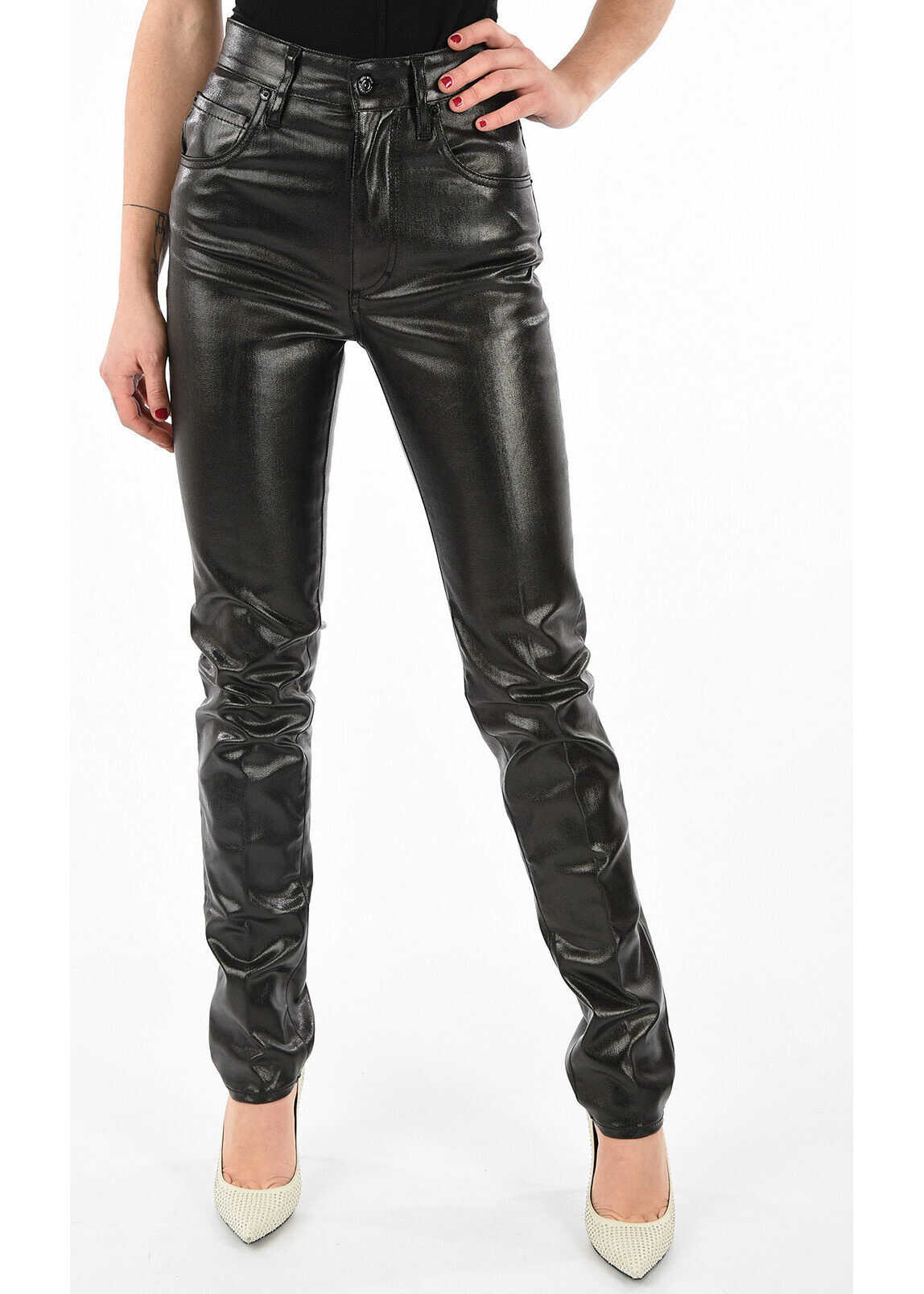 Blug DSQUARED2 MERT&MARCUS 1994 Coated Jeans 16 cm BLACK