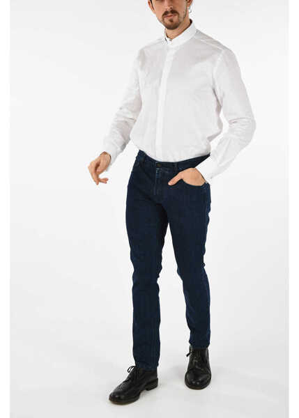 Blugi drepti CORNELIANI Cc Collection 17Cm Denim Stretch Gulf Straight Fit Jeans Blue Barbati (BM 7363614) 4