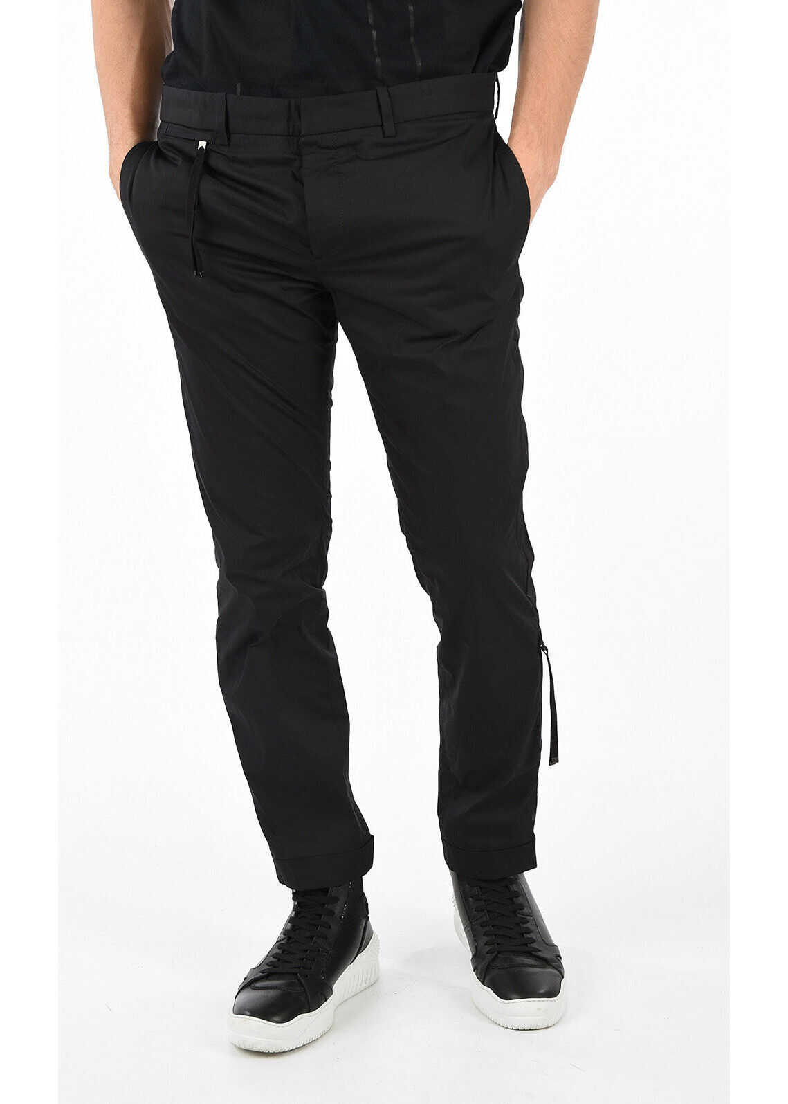 Diesel BLACK GOLD Cotton and Nylon PASTRING Pants BLACK