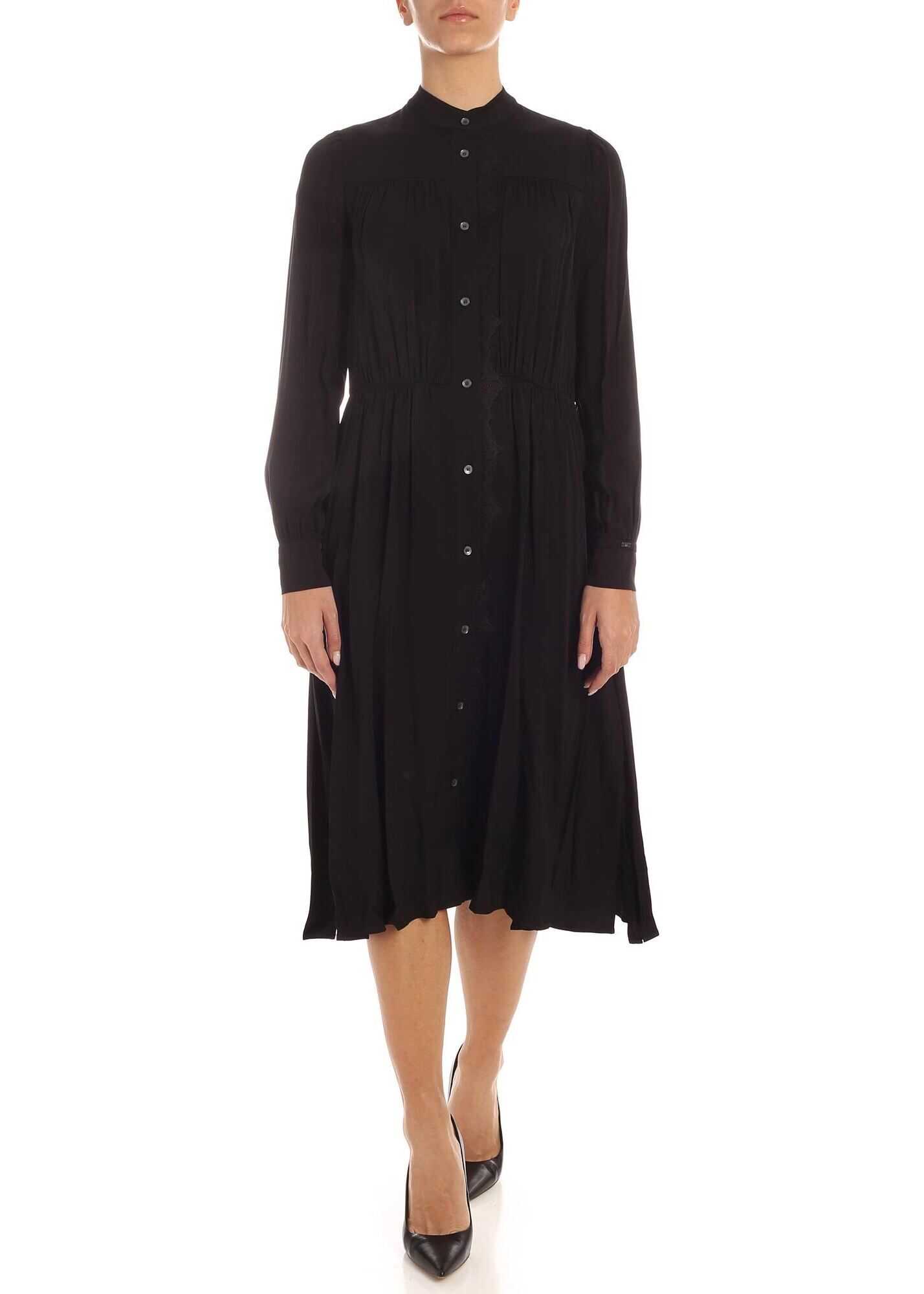 Calvin Klein Lace Chemisier In Black Black