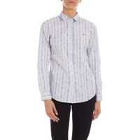 Camasi casual Flavia Stripes Shirt In White And Light Blue Femei
