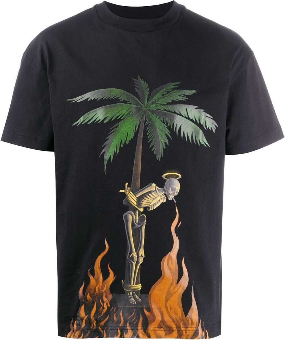 Palm Angels Cotton T-Shirt BLACK