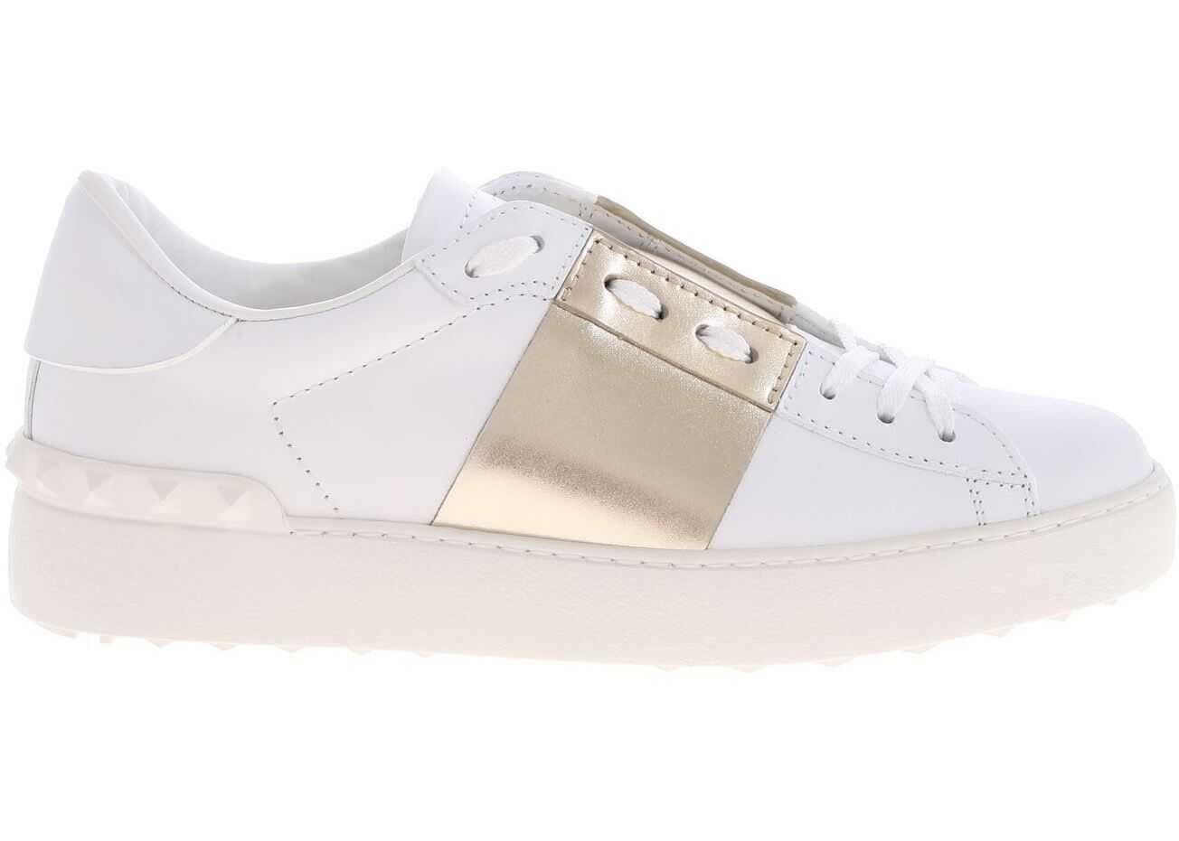 Valentino Garavani Open Sneakers In White And Platinum White