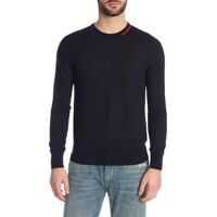 Pulovere casual Moncler Sweater In Dark Blue With Inlay On The Neck